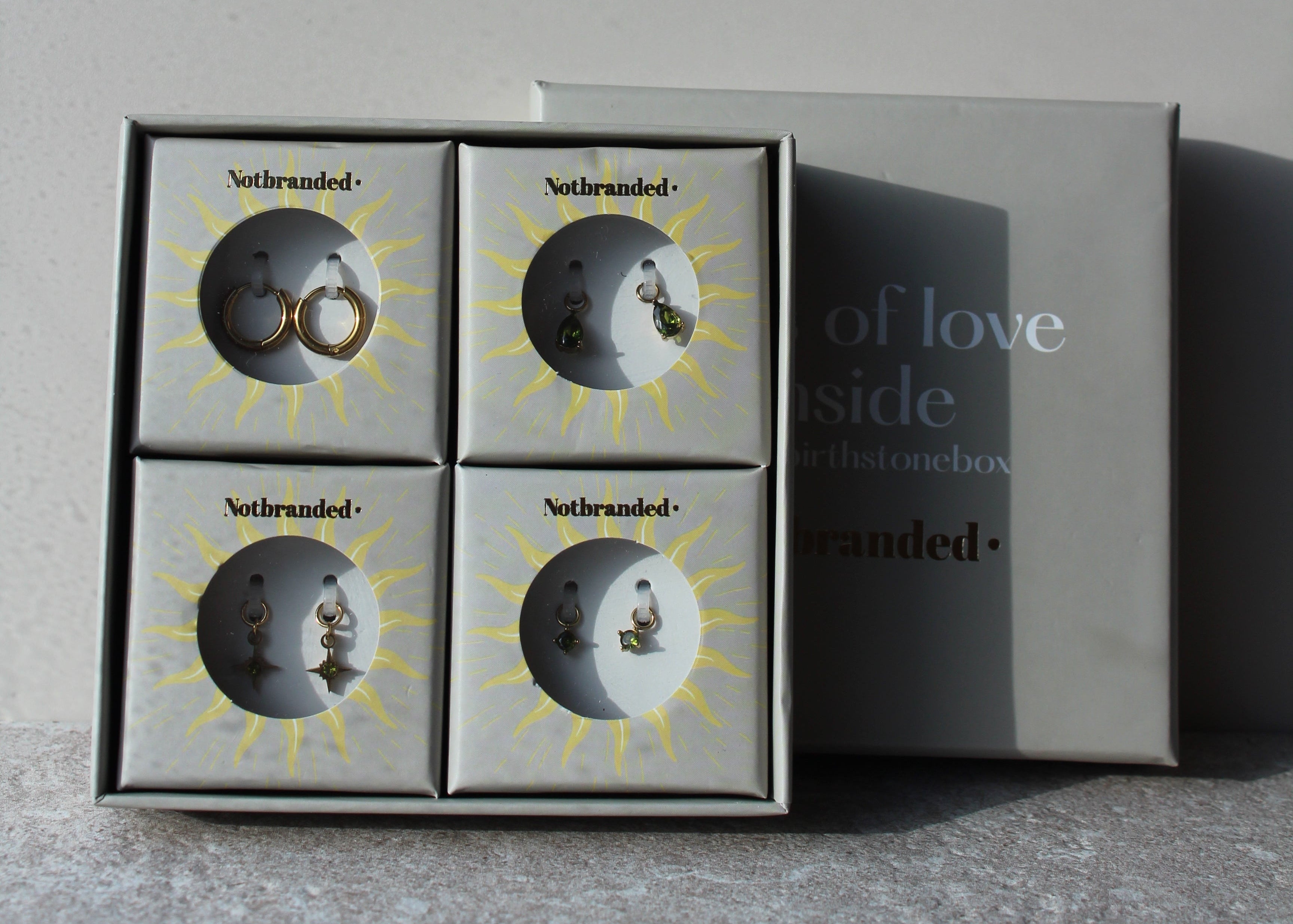 Birthstonebox - Earrings – Set – Stainless Steel