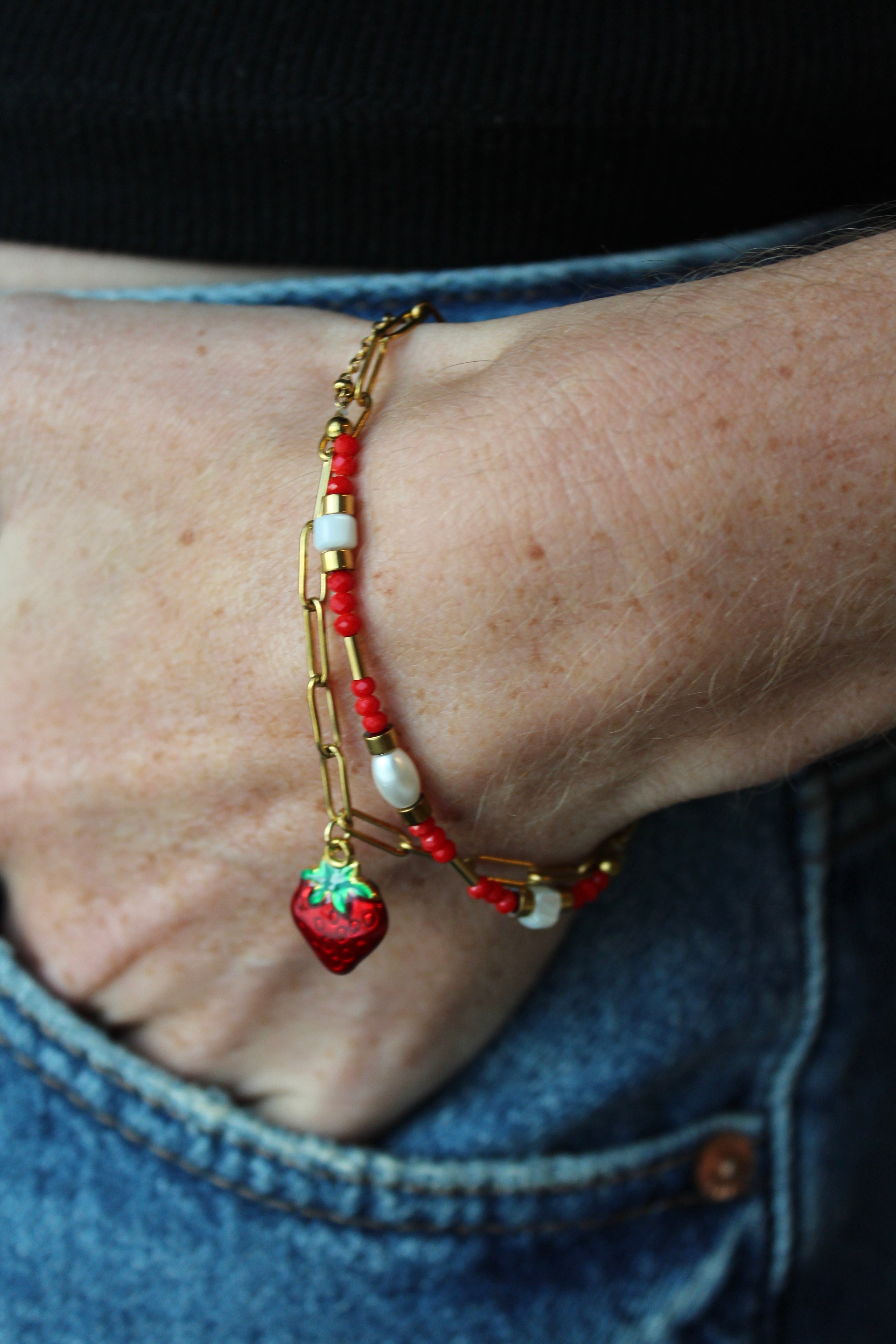 Fruity Strawberry - Bracciale - Acciaio inossidabile