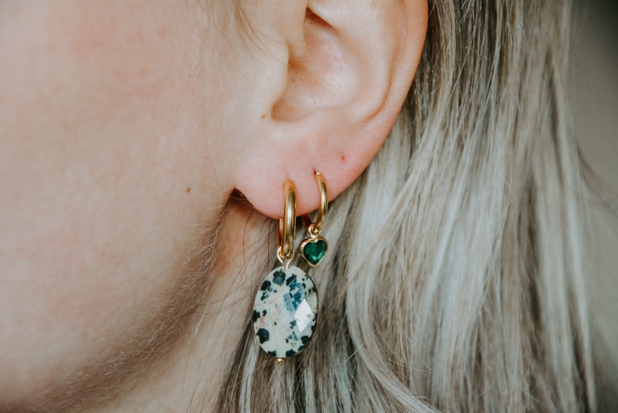 Lieze - Earrings - Natural Stone - Stainless Steel
