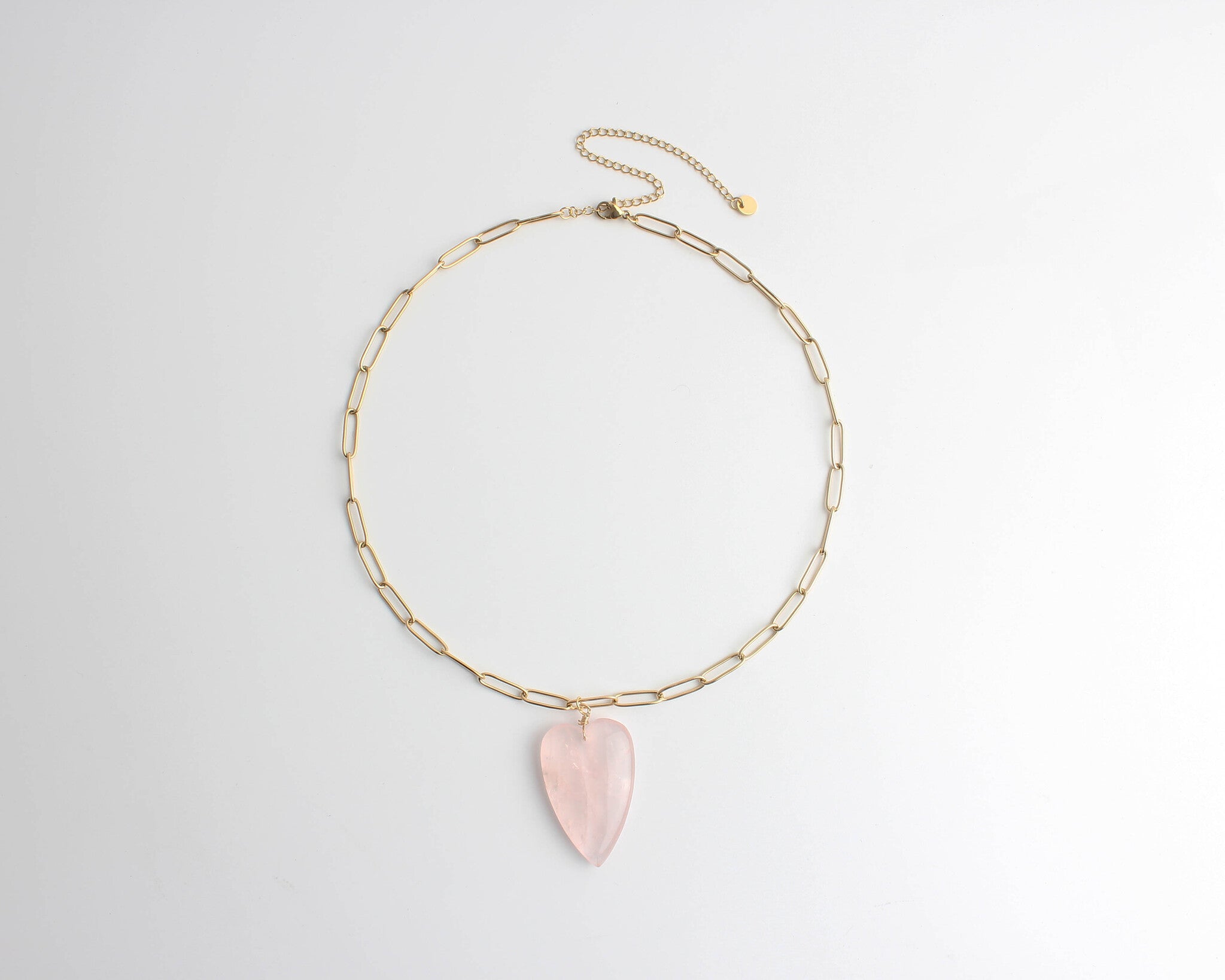 Cuore di pietra naturale - Collana - Pietra naturale - Acciaio inossidabile