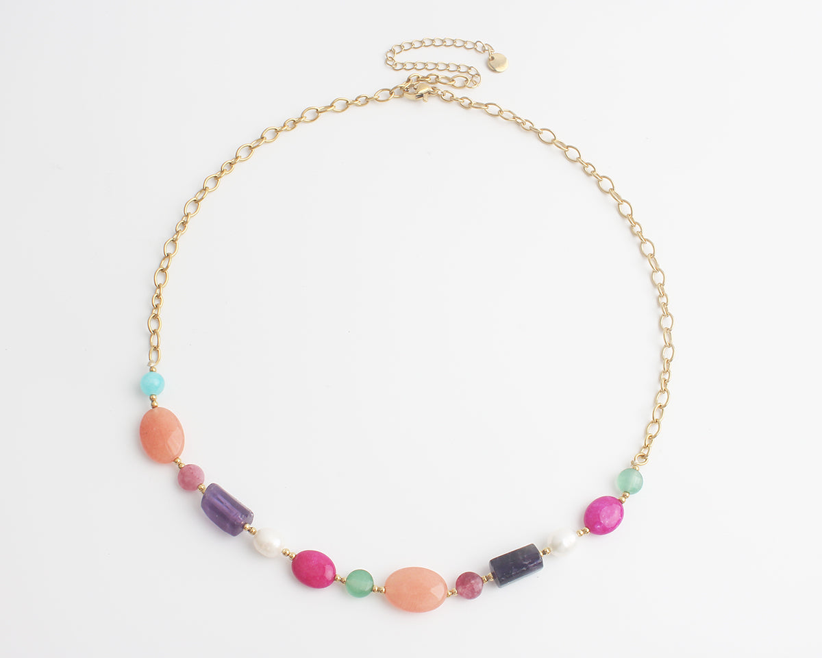 Elodie - Necklace - Natural Stone - Stainless Steel