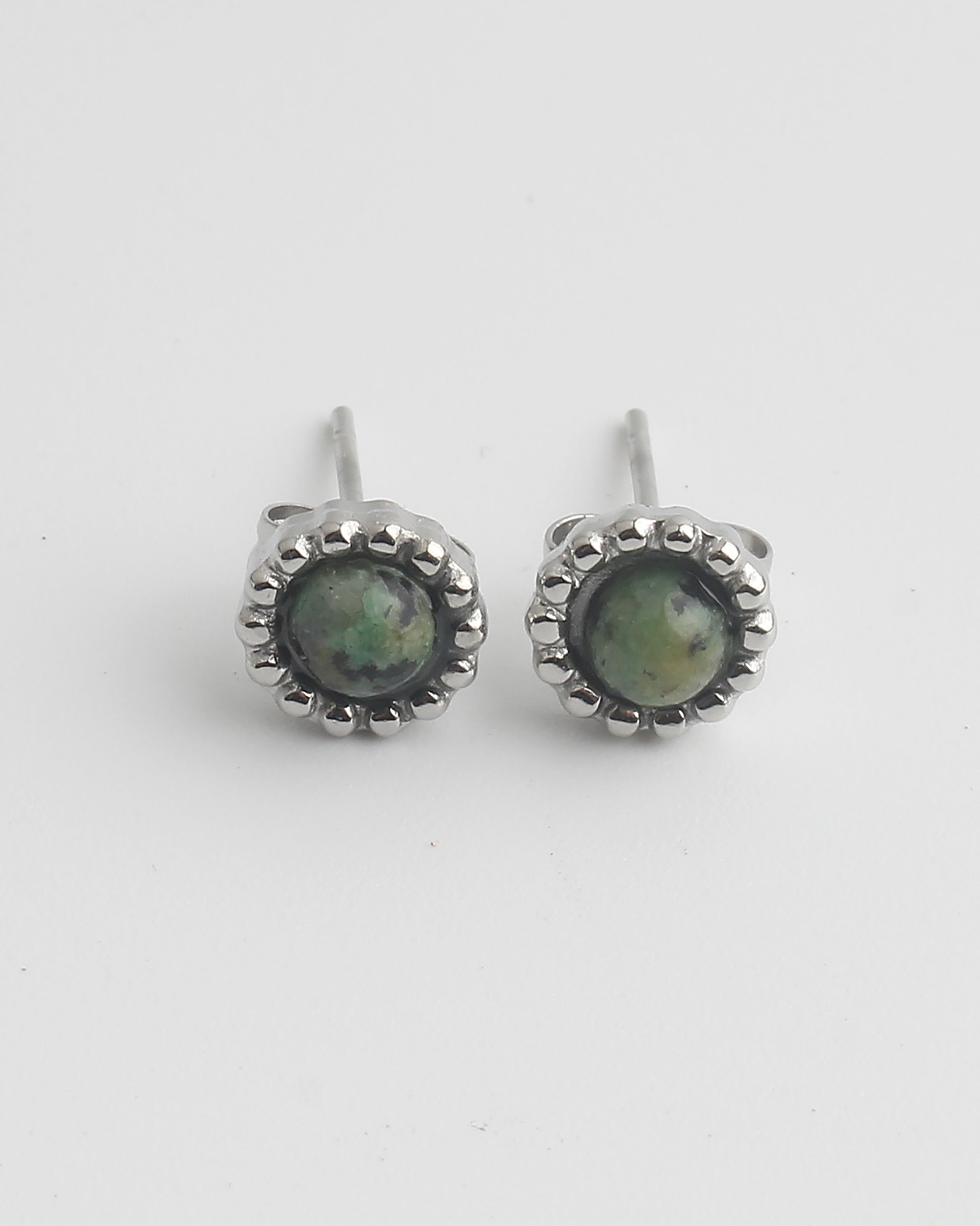 Tara - Stud - Natural Stone - Earrings - Stainless Steel