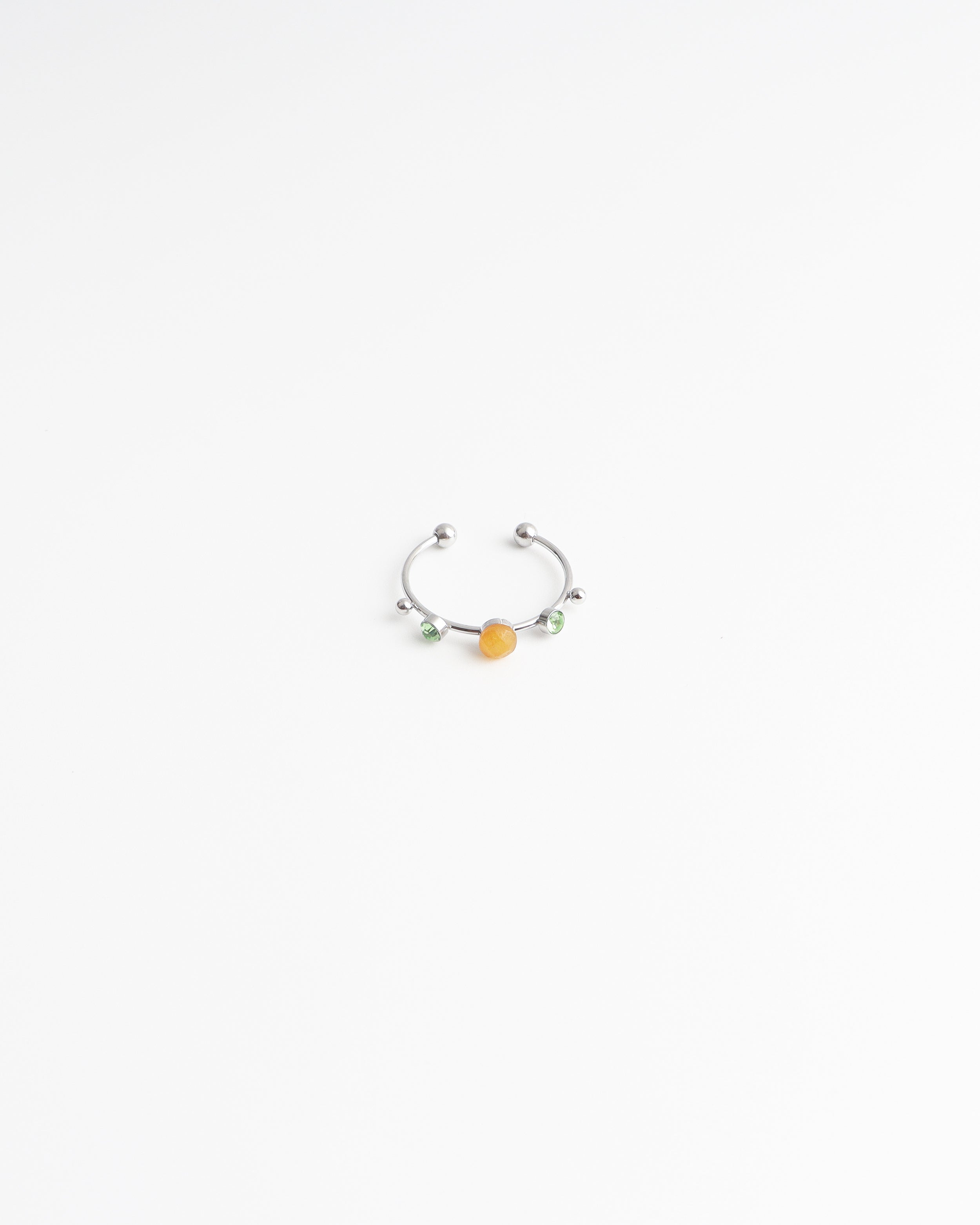 Victoria - Ring – Stainless Steel – Natural Stone – Adjustable