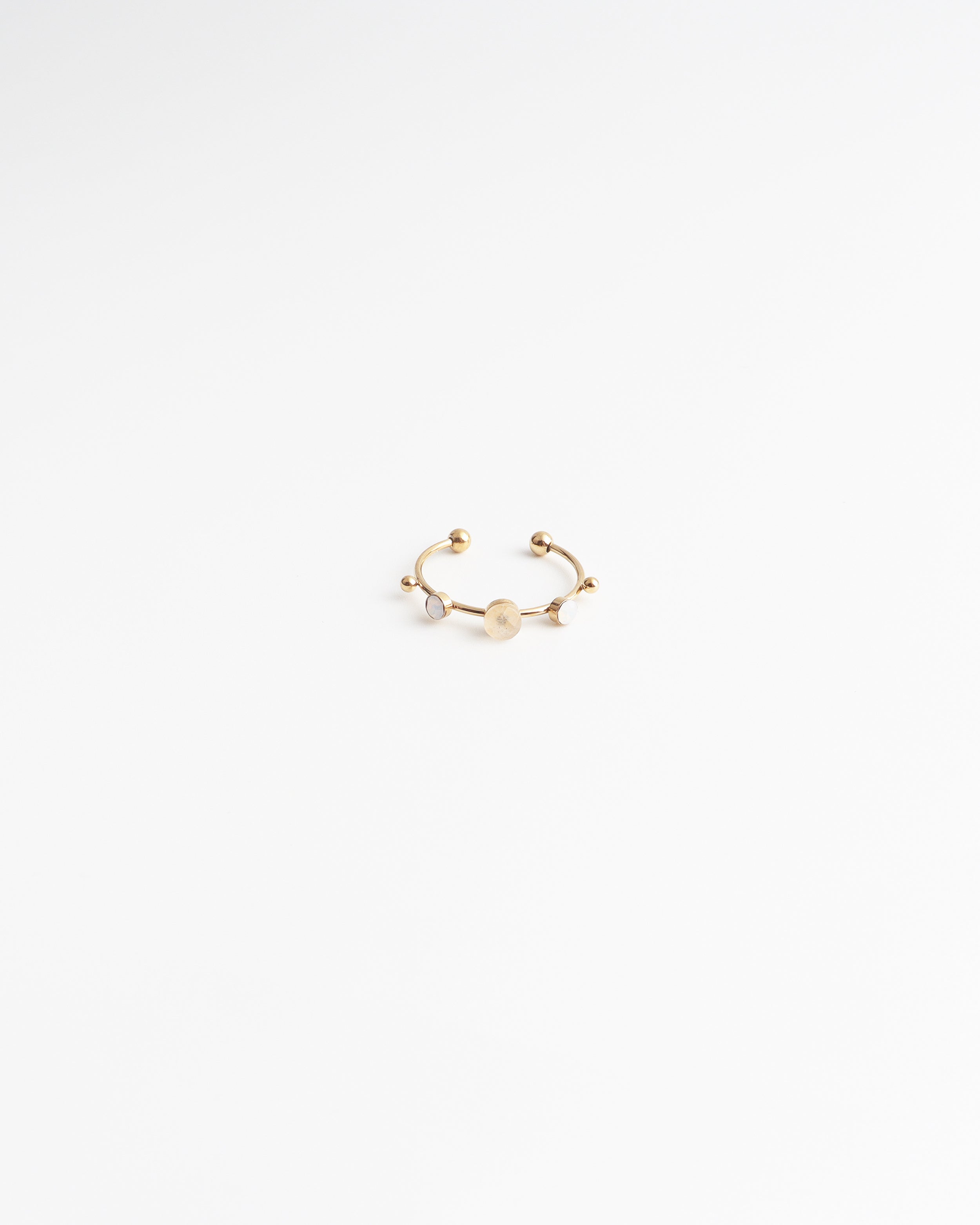 Victoria - Ring – Stainless Steel – Natural Stone – Adjustable