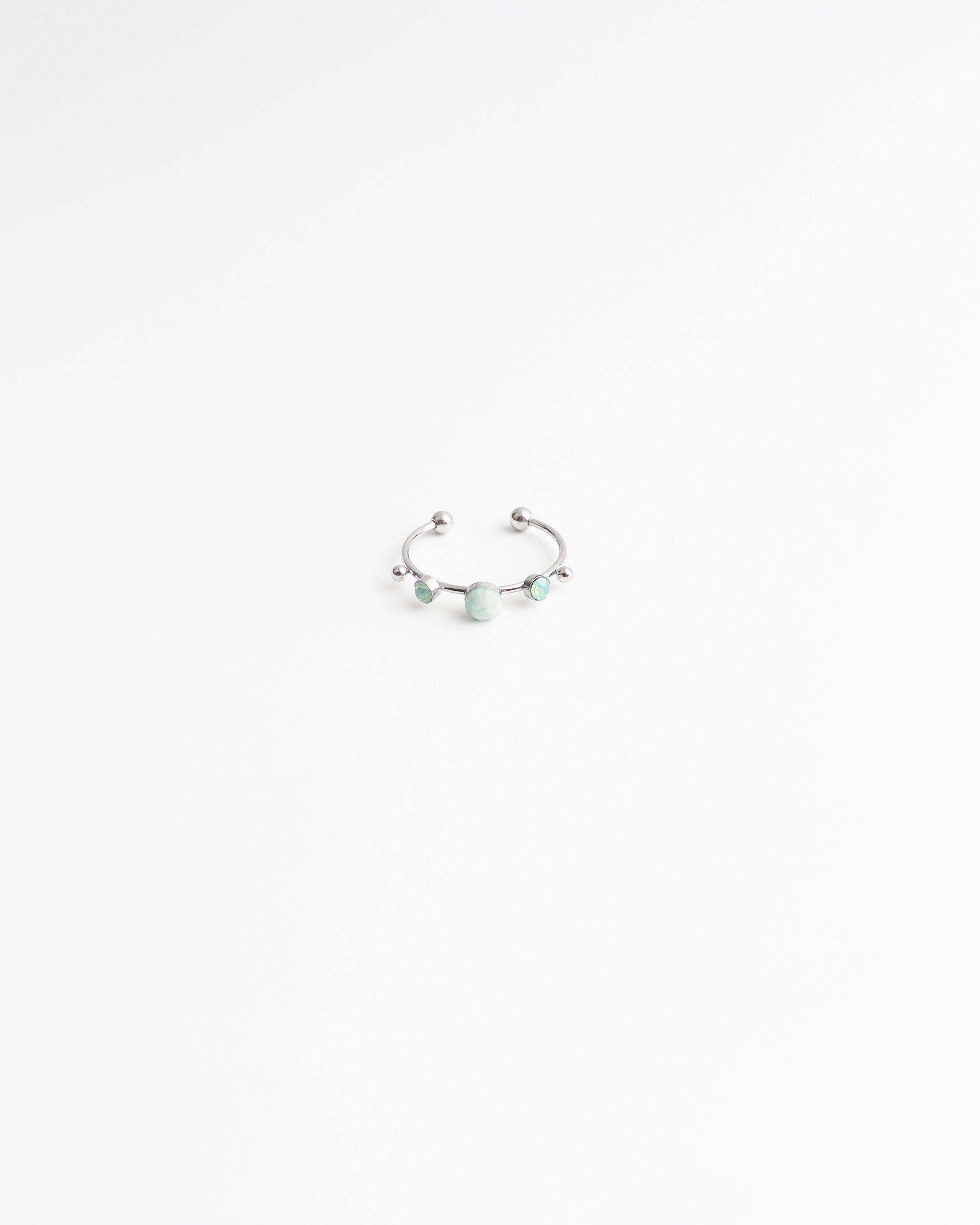 Victoria - Ring – Stainless Steel – Natural Stone – Adjustable