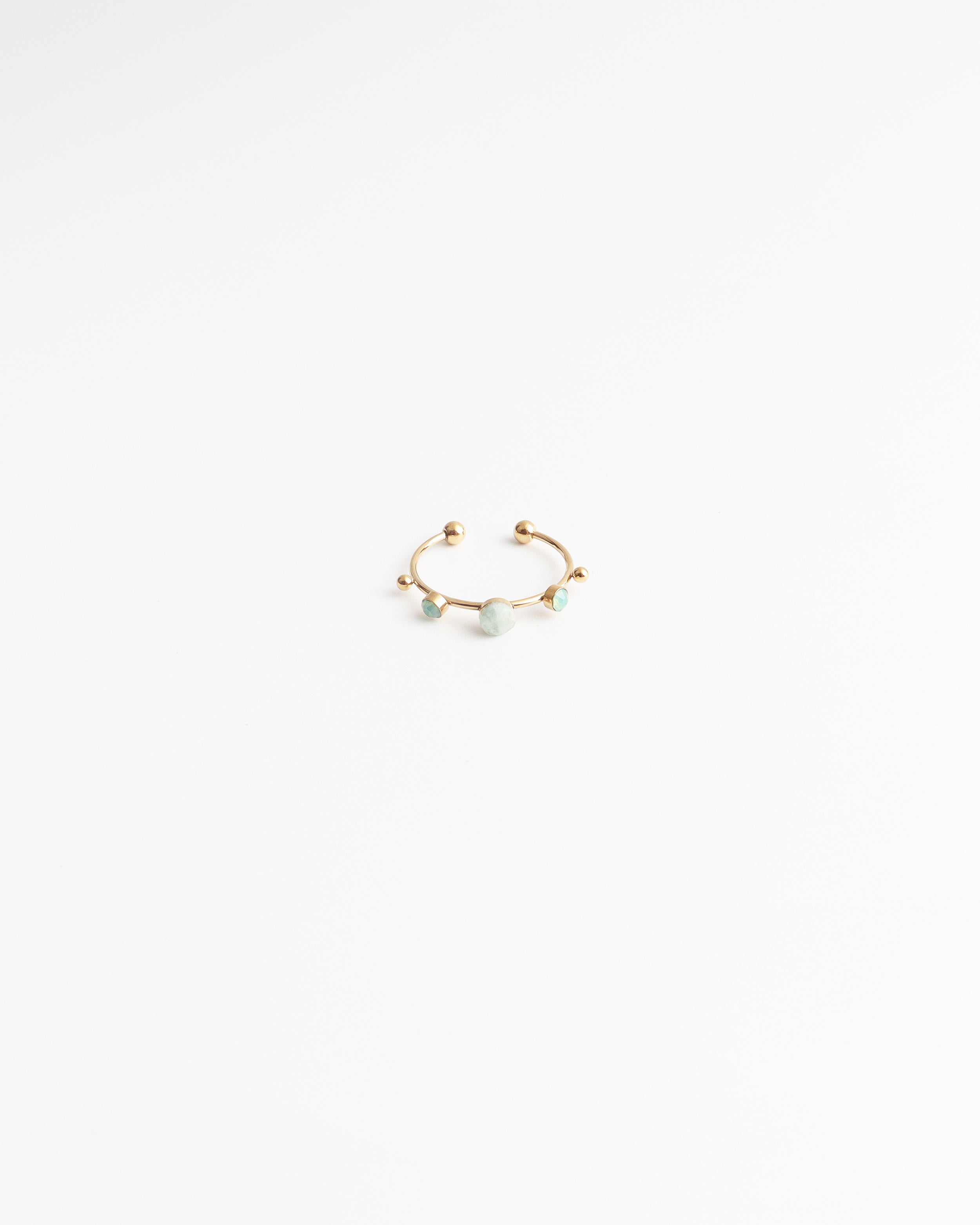 Victoria - Ring – Stainless Steel – Natural Stone – Adjustable