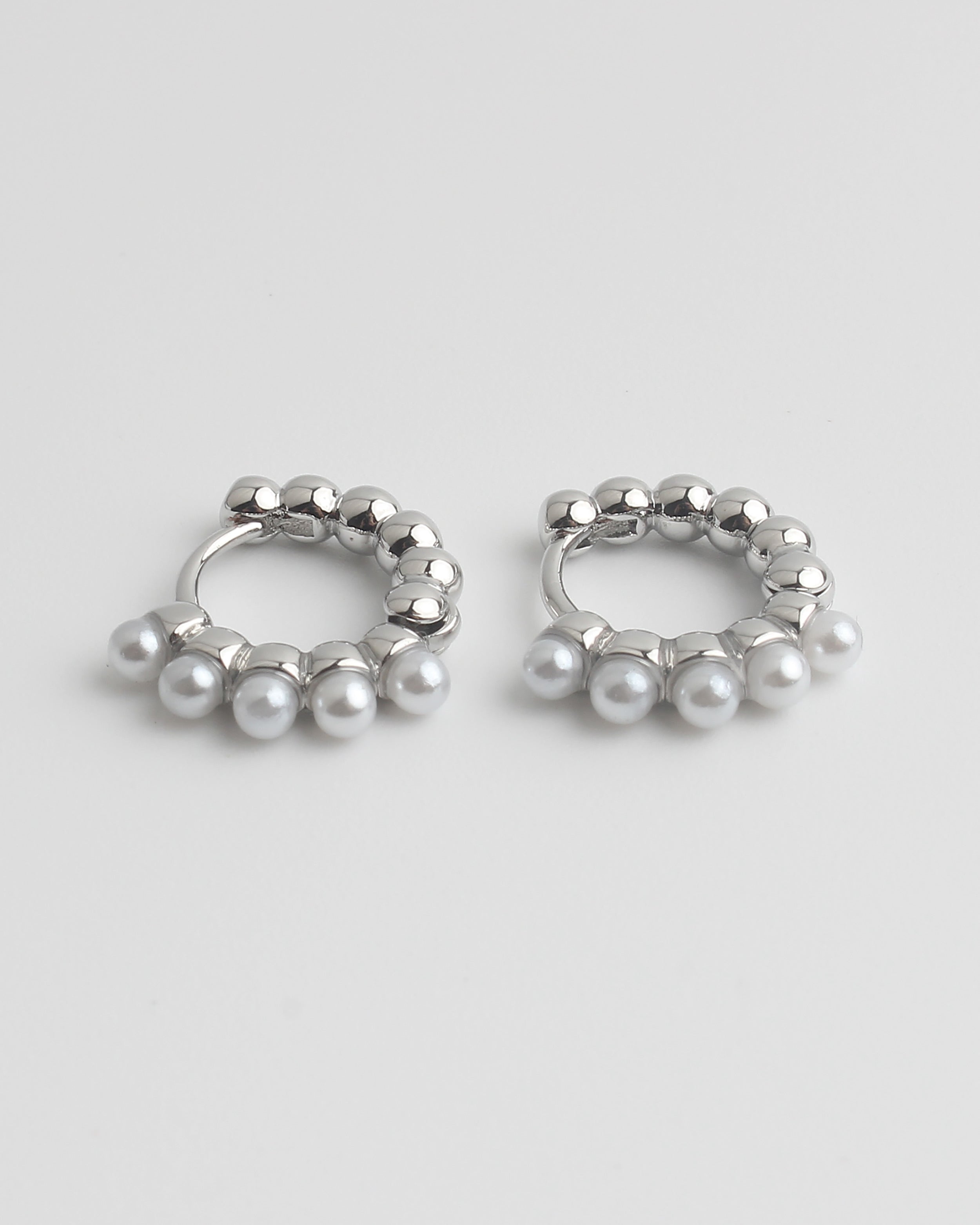 Round Pearl - Earrings - Stainless Steel