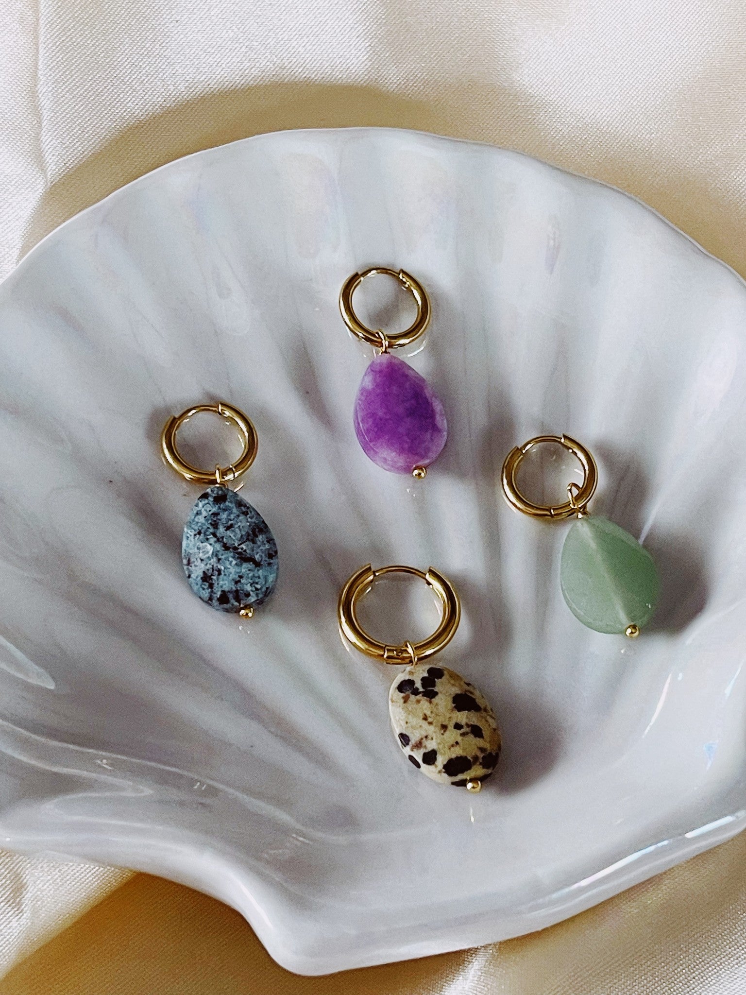 Lieze - Earrings - Natural Stone - Stainless Steel