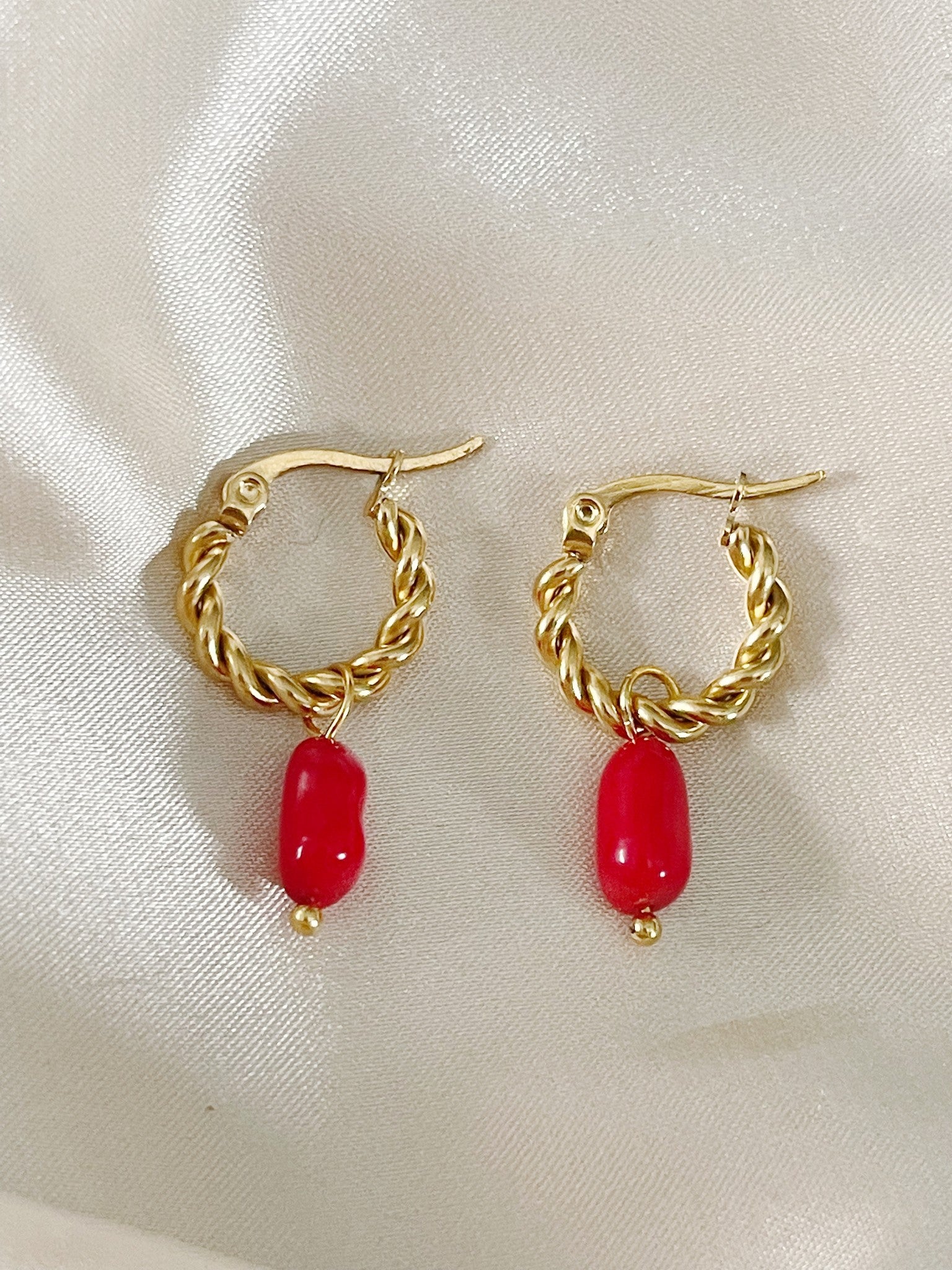 Louane - Earrings - Natural Stone - Stainless Steel