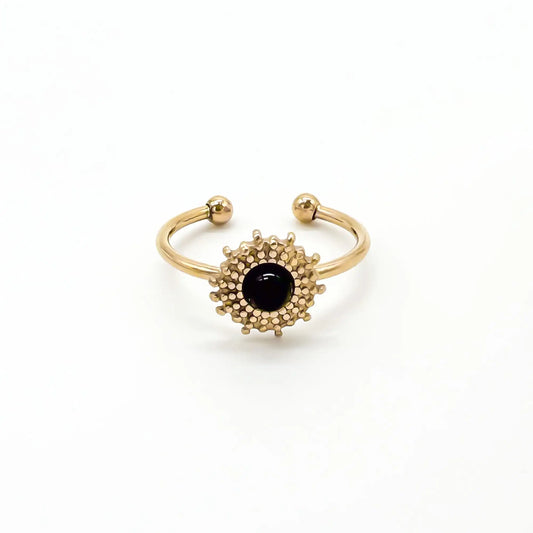 Alice - Ring - Natural Stone - Stainless Steel - Adjustable