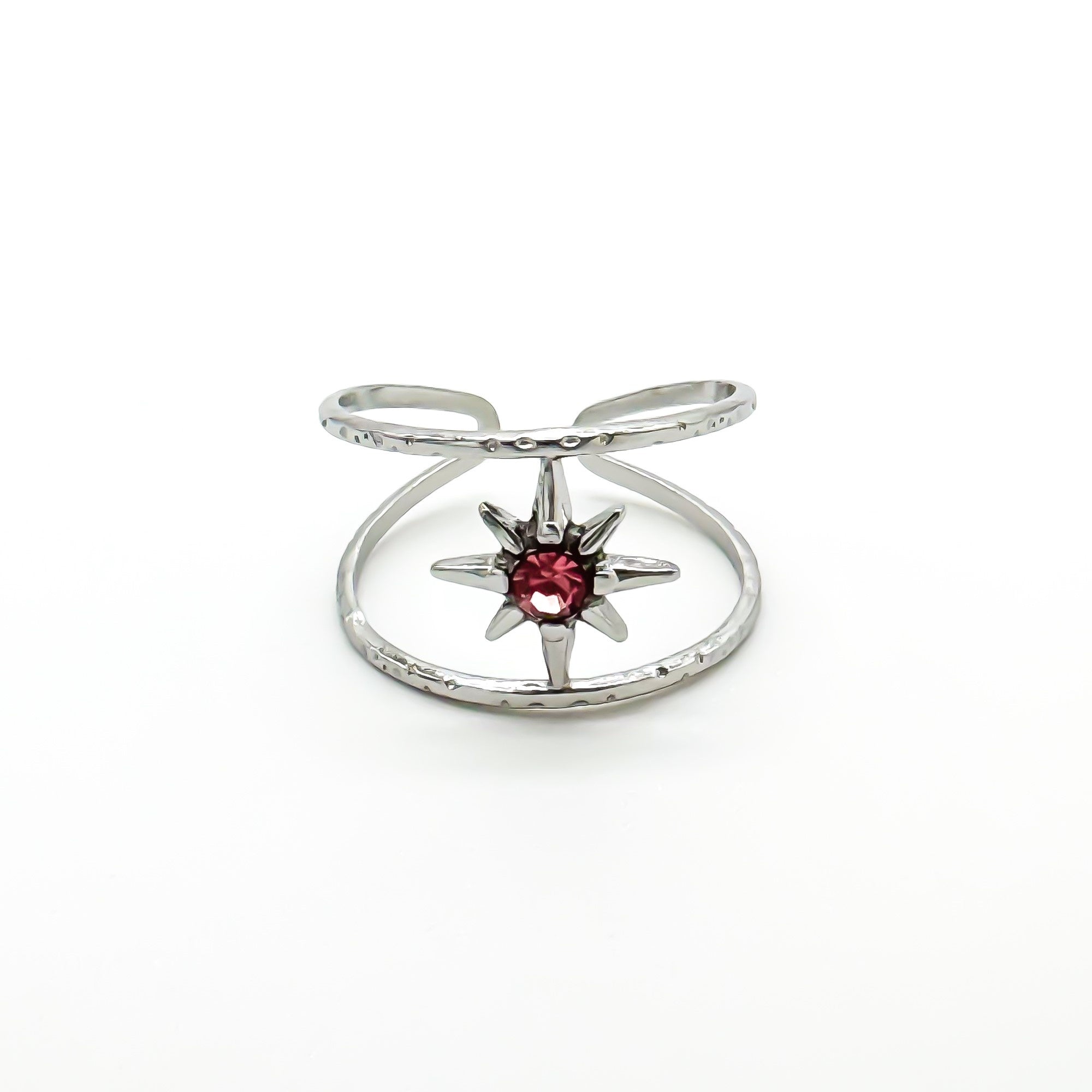 Starred - Ring - Stainless Steel - Adjustable