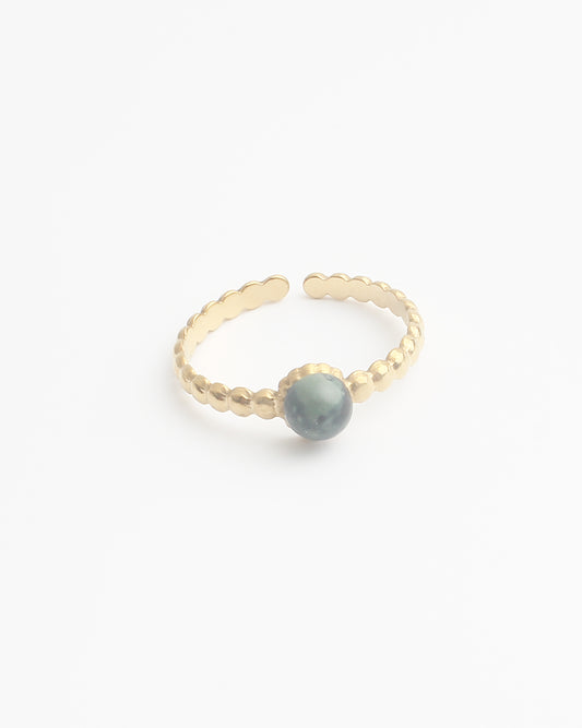 Nadine - Ring - Stainless Steel - Adjustable - Natural Stone