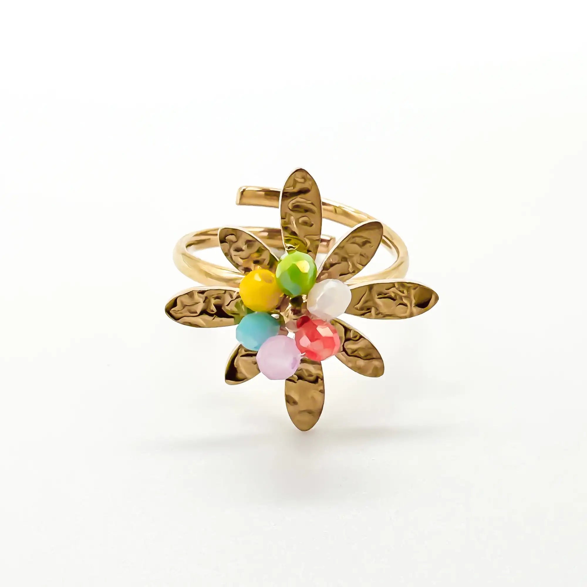 Colorful Flower - Ring - Stainless Steel - Adjustable