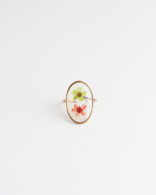 Dried Flowers - Ring - Stainless Steel - Adjustable