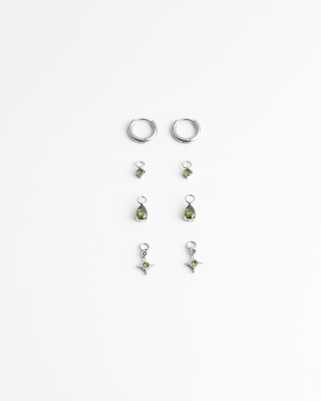 Birthstonebox - Earrings – Set – Stainless Steel