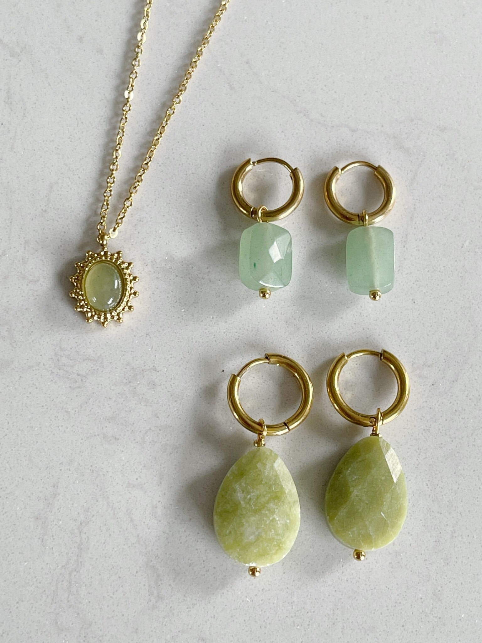 Lieze - Earrings - Natural Stone - Stainless Steel