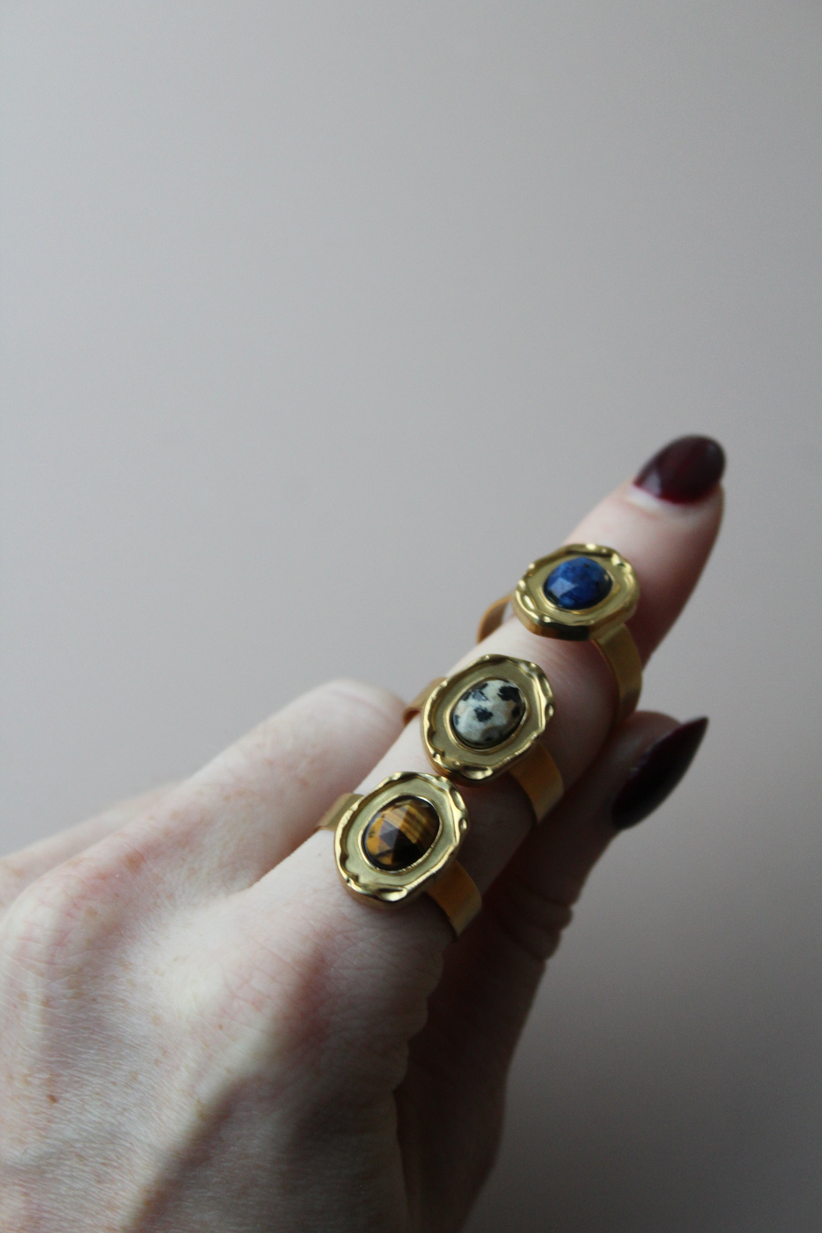 Salomé - Anello - Pietra naturale - Acciaio inossidabile - Regolabile