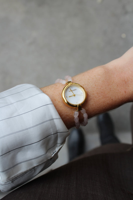 Rose - Orologio –  Pietra naturale - Acciaio inossidabile