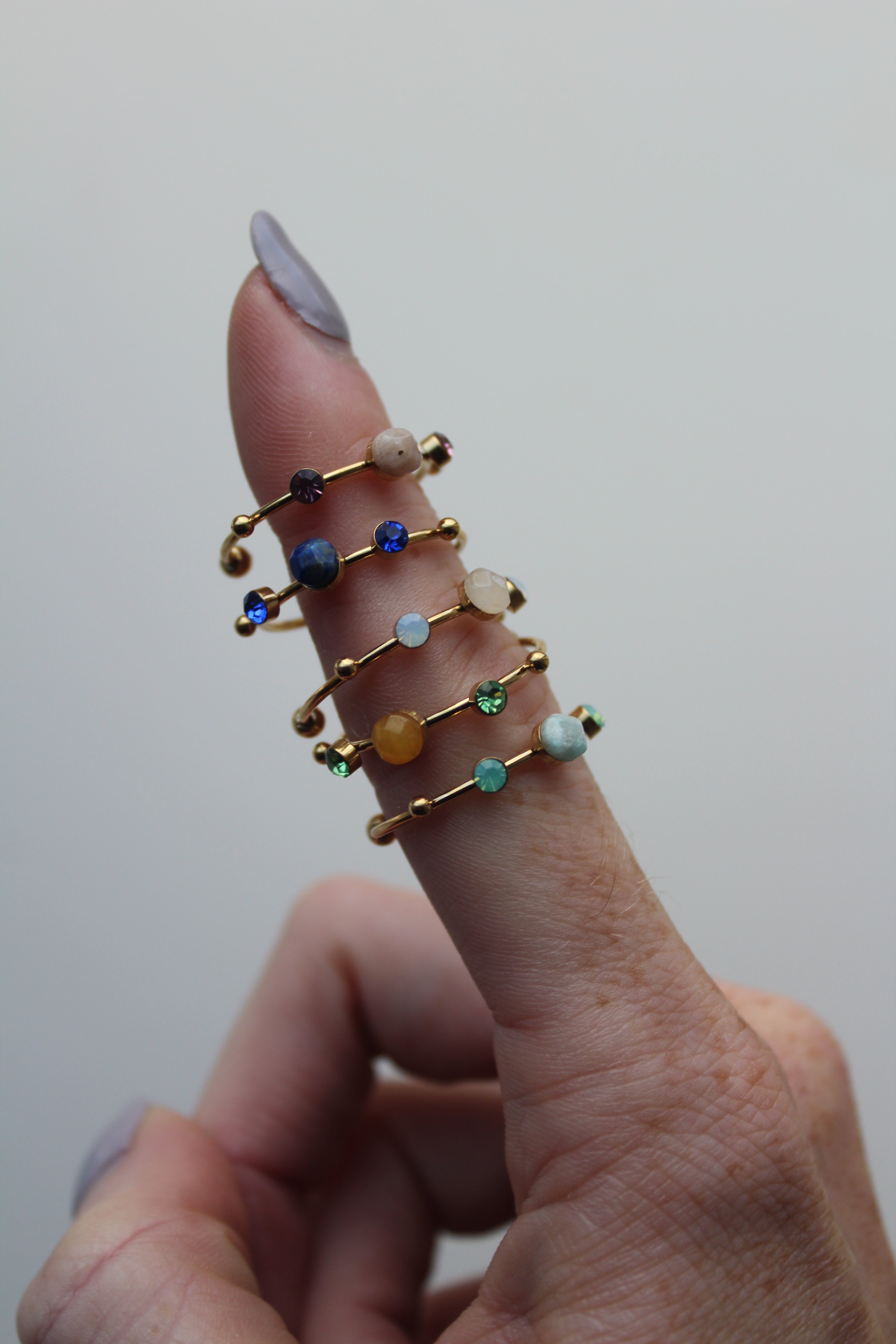 Victoria - Anello – Acciaio inossidabile – Pietra naturale – Regolabile