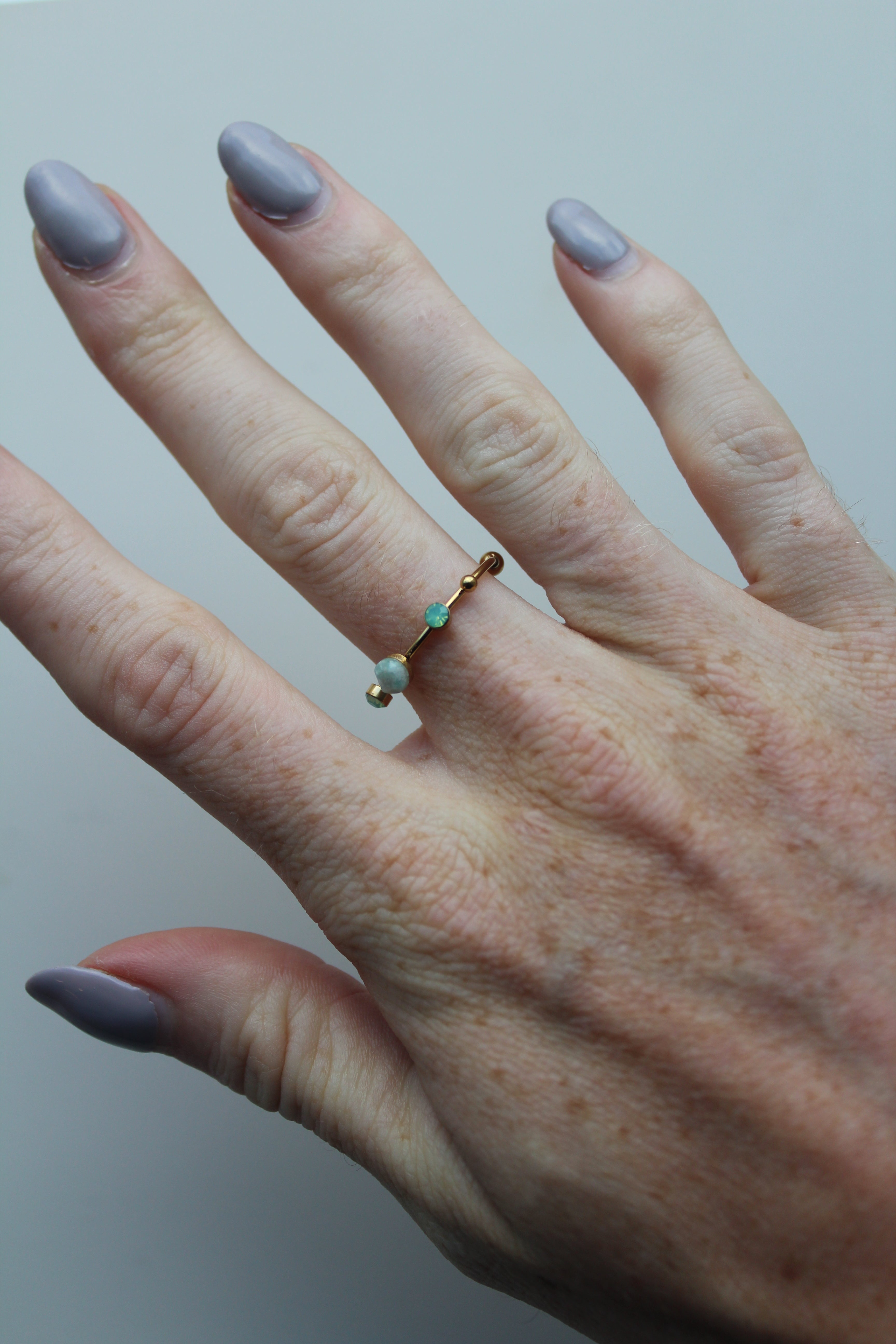 Victoria - Anello – Acciaio inossidabile – Pietra naturale – Regolabile