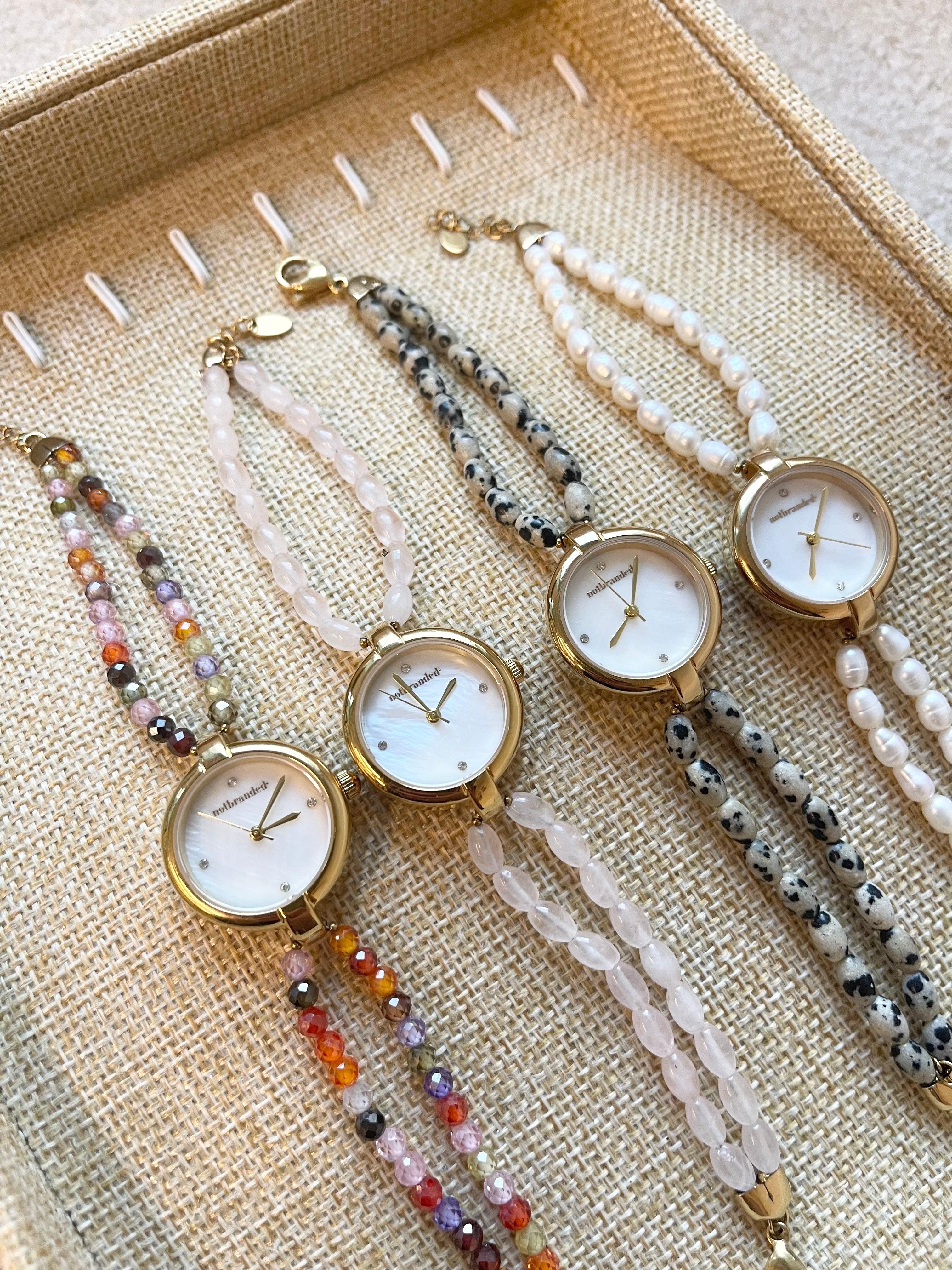 Rose - Orologio –  Pietra naturale - Acciaio inossidabile