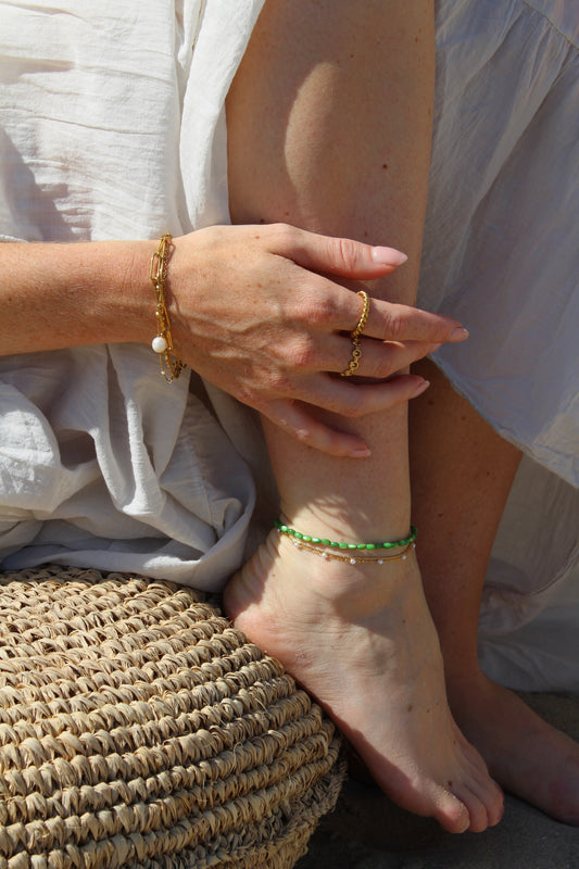 Real Shell - Ankle Bracelet - Stainless Steel