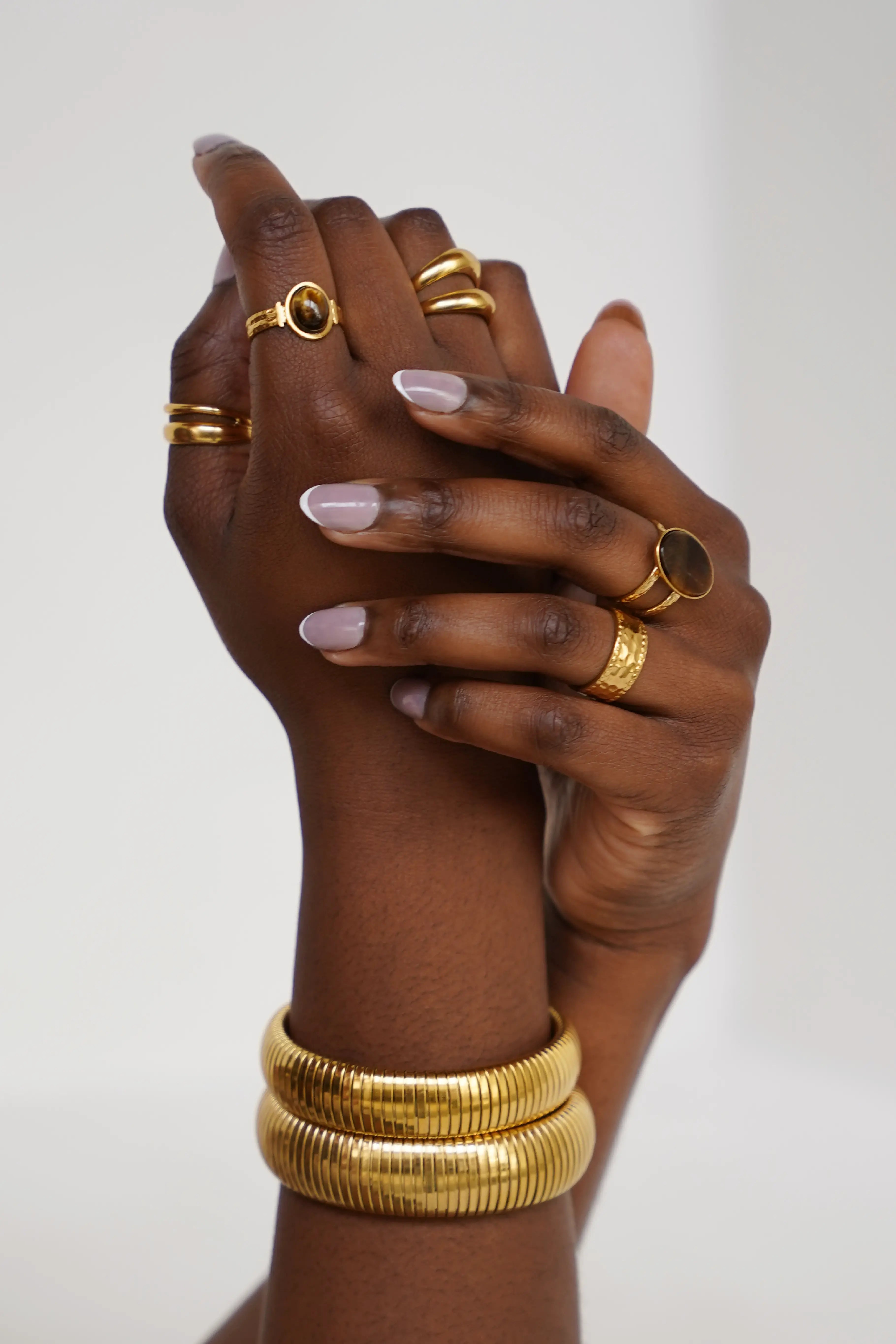 Layla - Ring - Stainless Steel - Adjustable - Natural Stone
