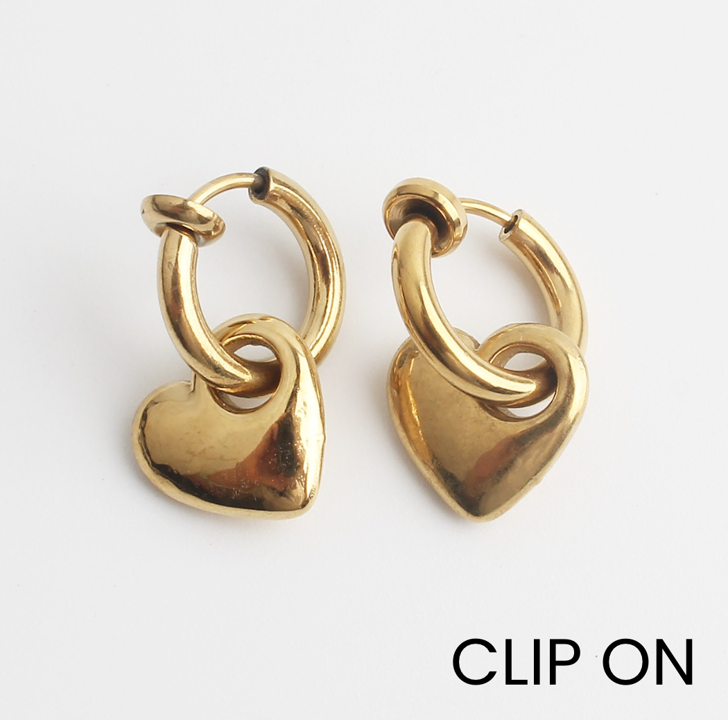 Carly - Orecchini - Clip On - Acciaio inossidabile