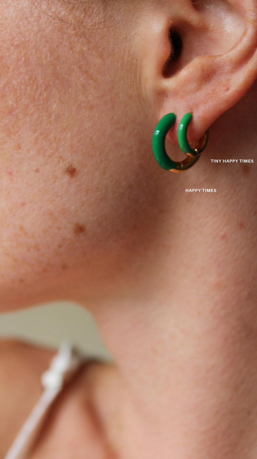 Tiny Happy Times - Earrings - Stainless Steel