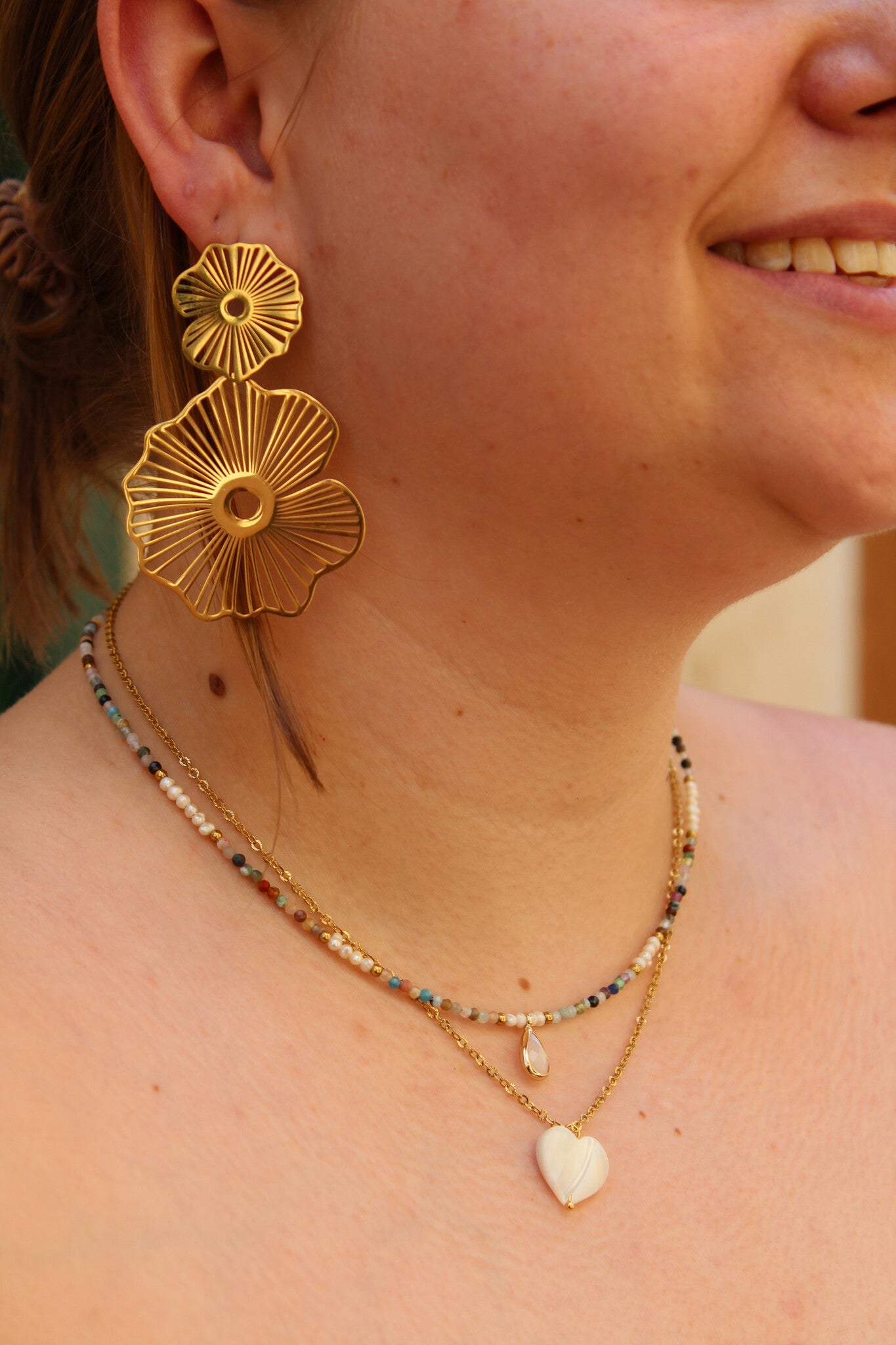 Conchiglia a forma di cuore - Collana - Acciaio inossidabile