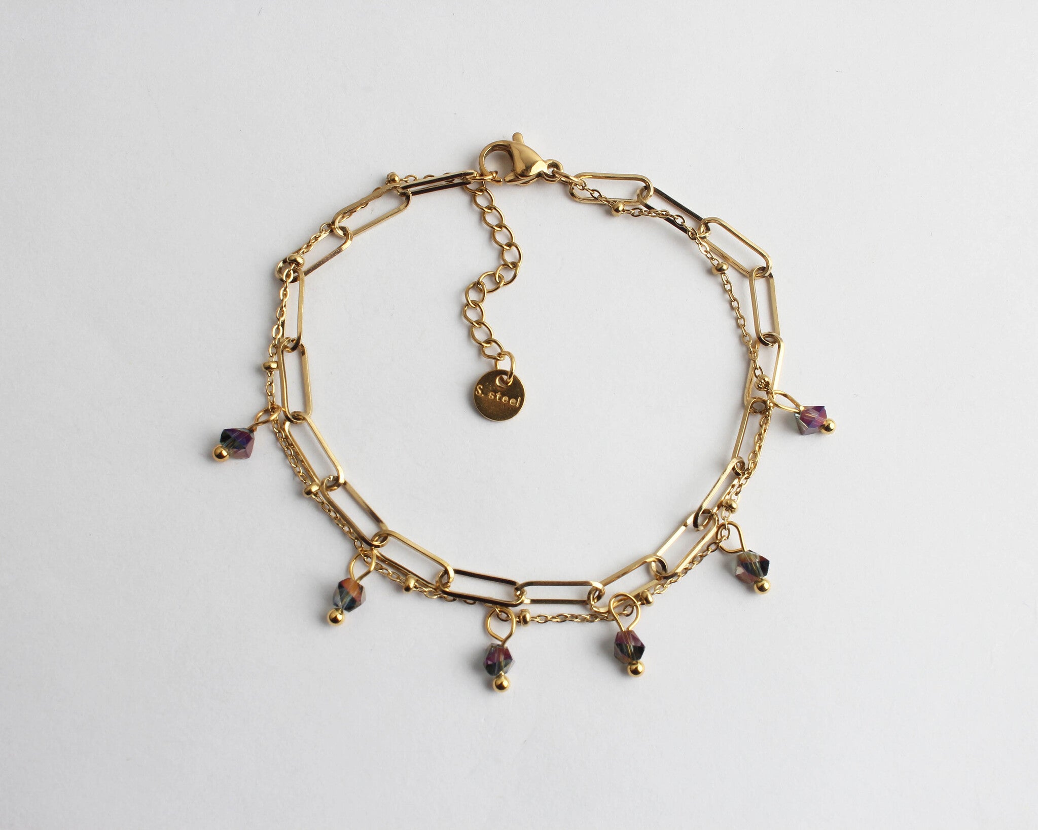 Colored Chain - Bracelet - 2 Layer - Stainless Steel