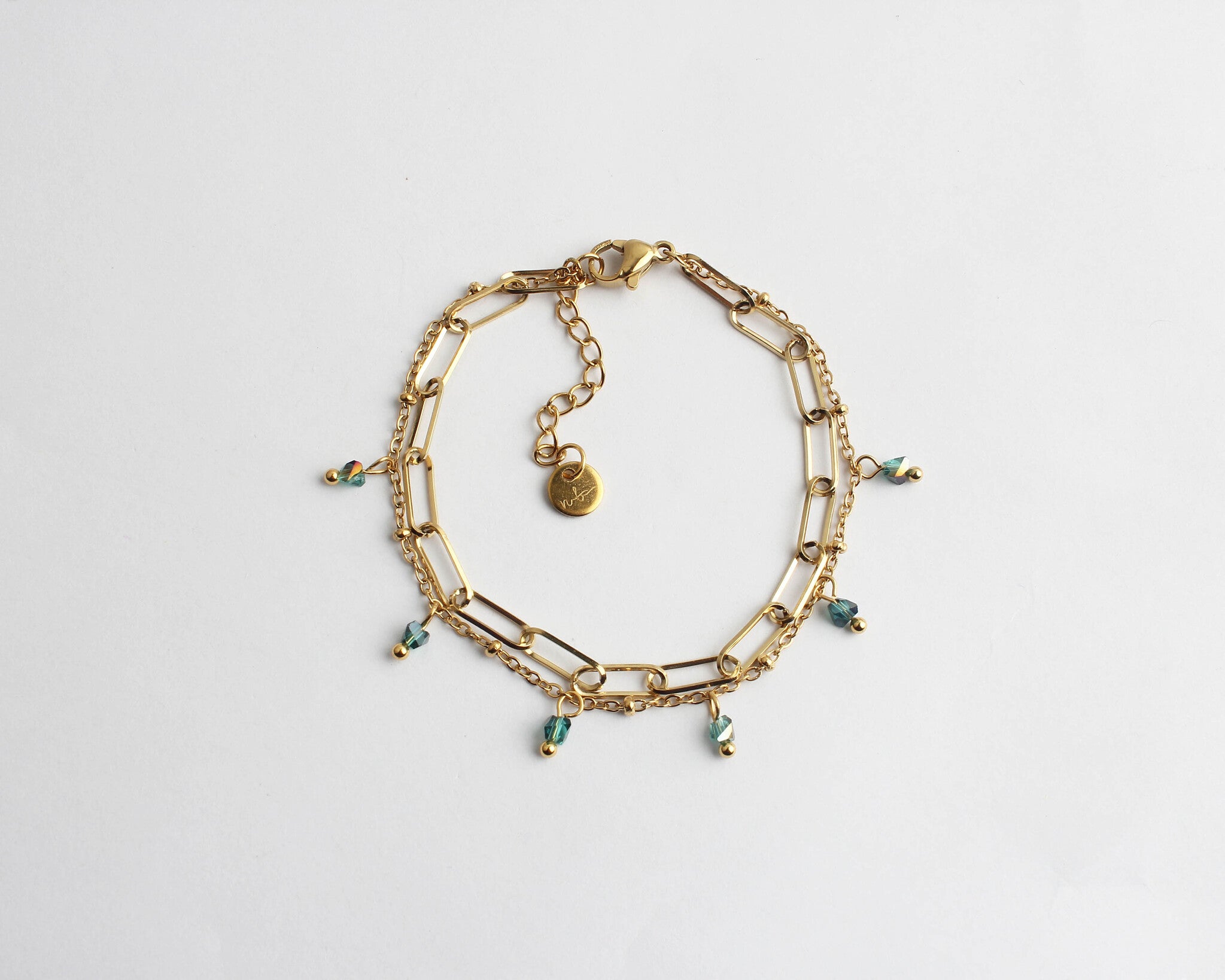 Colored Chain - Bracelet - 2 Layer - Stainless Steel
