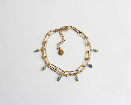Colored Chain - Bracelet - 2 Layer - Stainless Steel