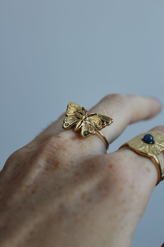 Butterfly - Ring - Stainless Steel - Adjustable