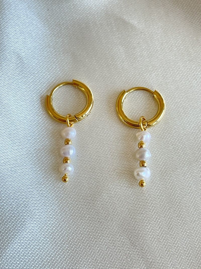 Mon Cheri - Earrings - Natural Stone - Stainless Steel