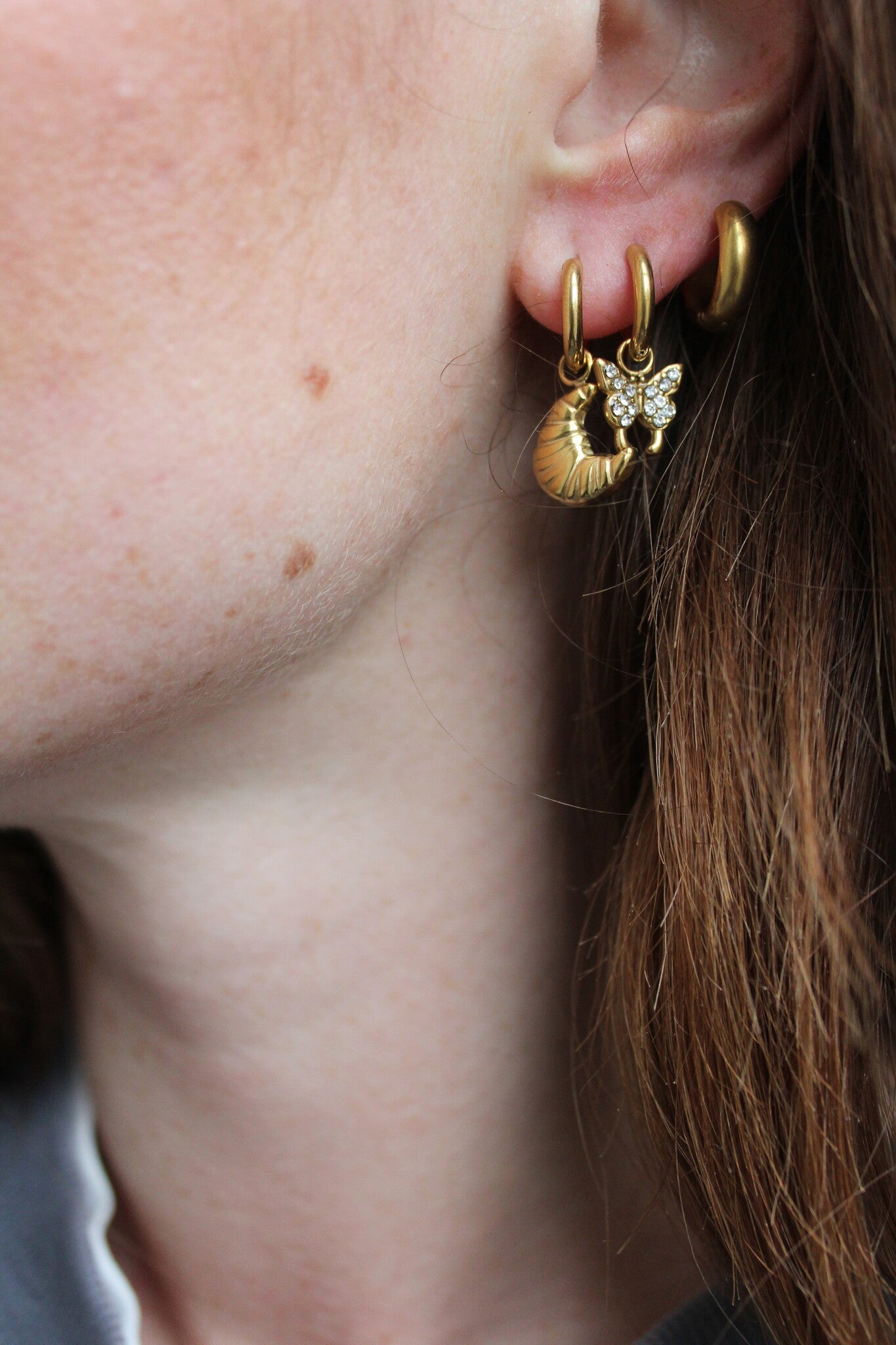 Sparkly Butterfly - Earrings - Stainless Steel