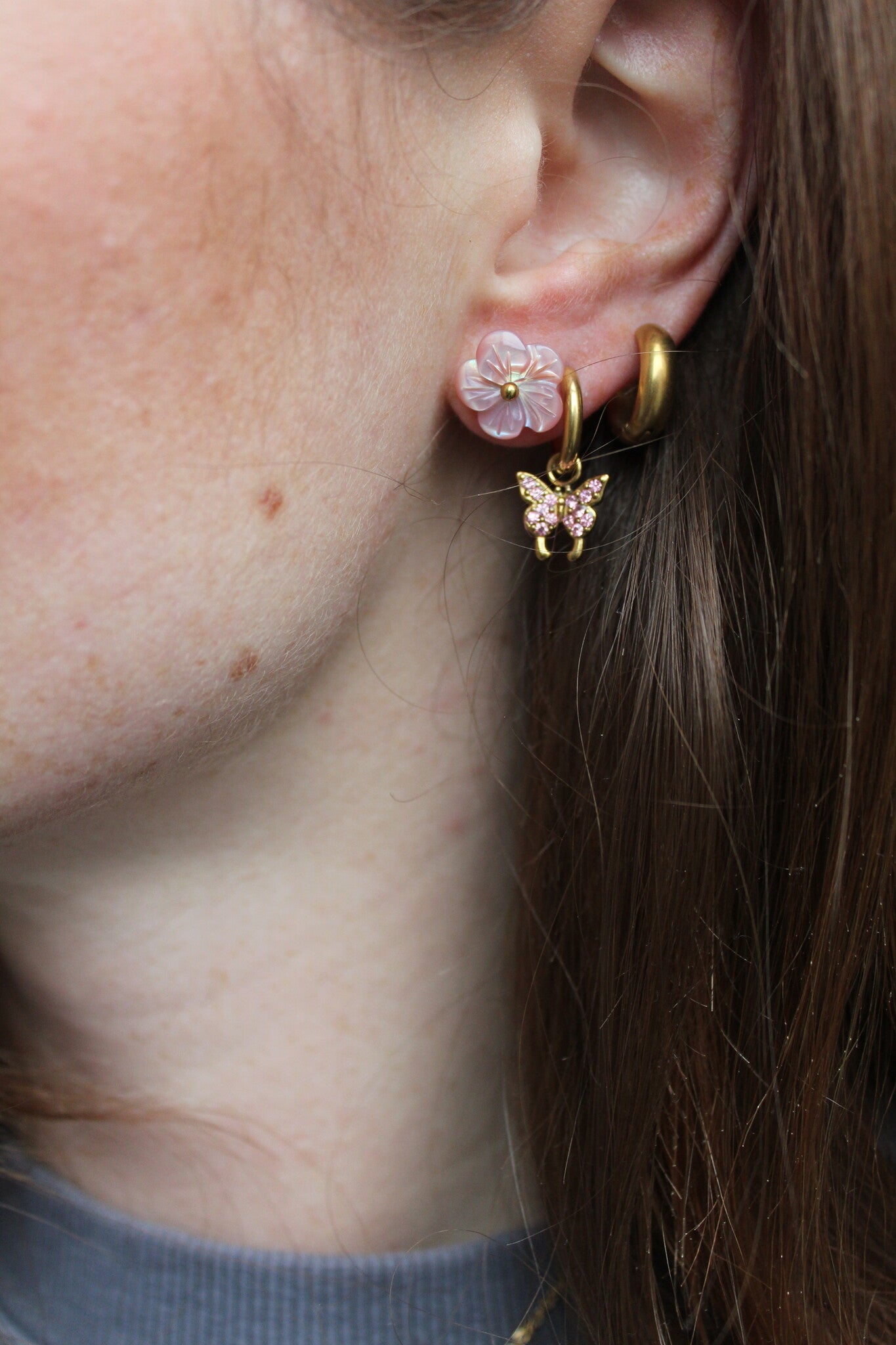 Sparkly Butterfly - Earrings - Stainless Steel