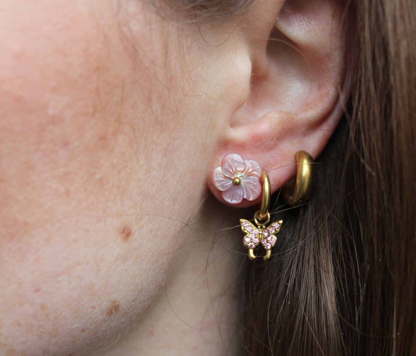 Sparkly Butterfly - Earrings - Stainless Steel
