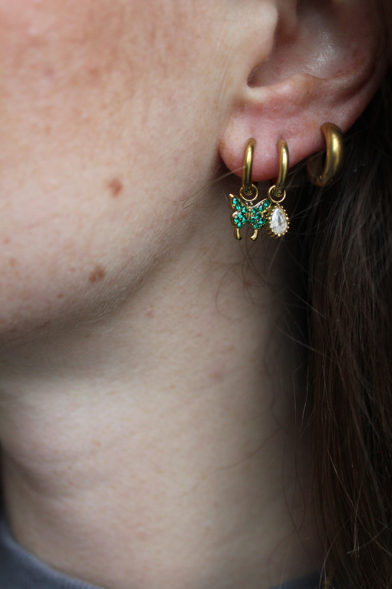 Sparkly Butterfly - Earrings - Stainless Steel