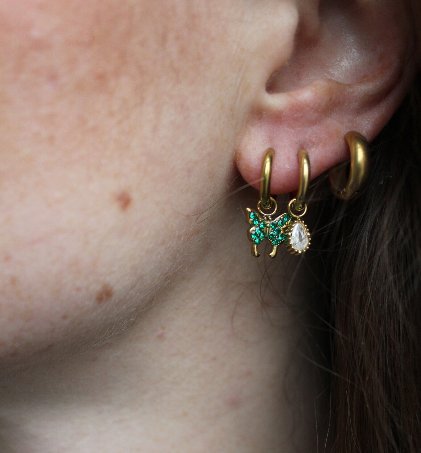 Sparkly Butterfly - Earrings - Stainless Steel