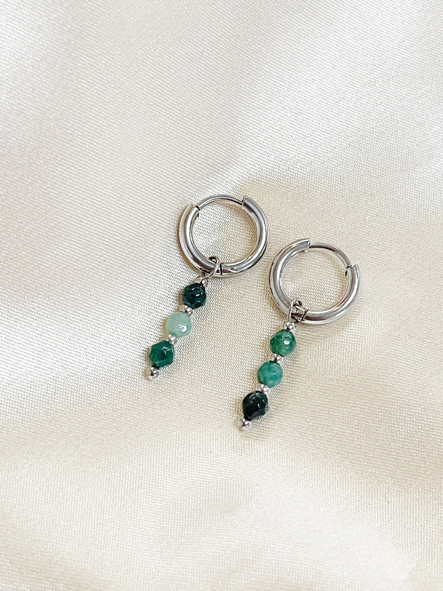 Mon Cheri - Earrings - Natural Stone - Stainless Steel