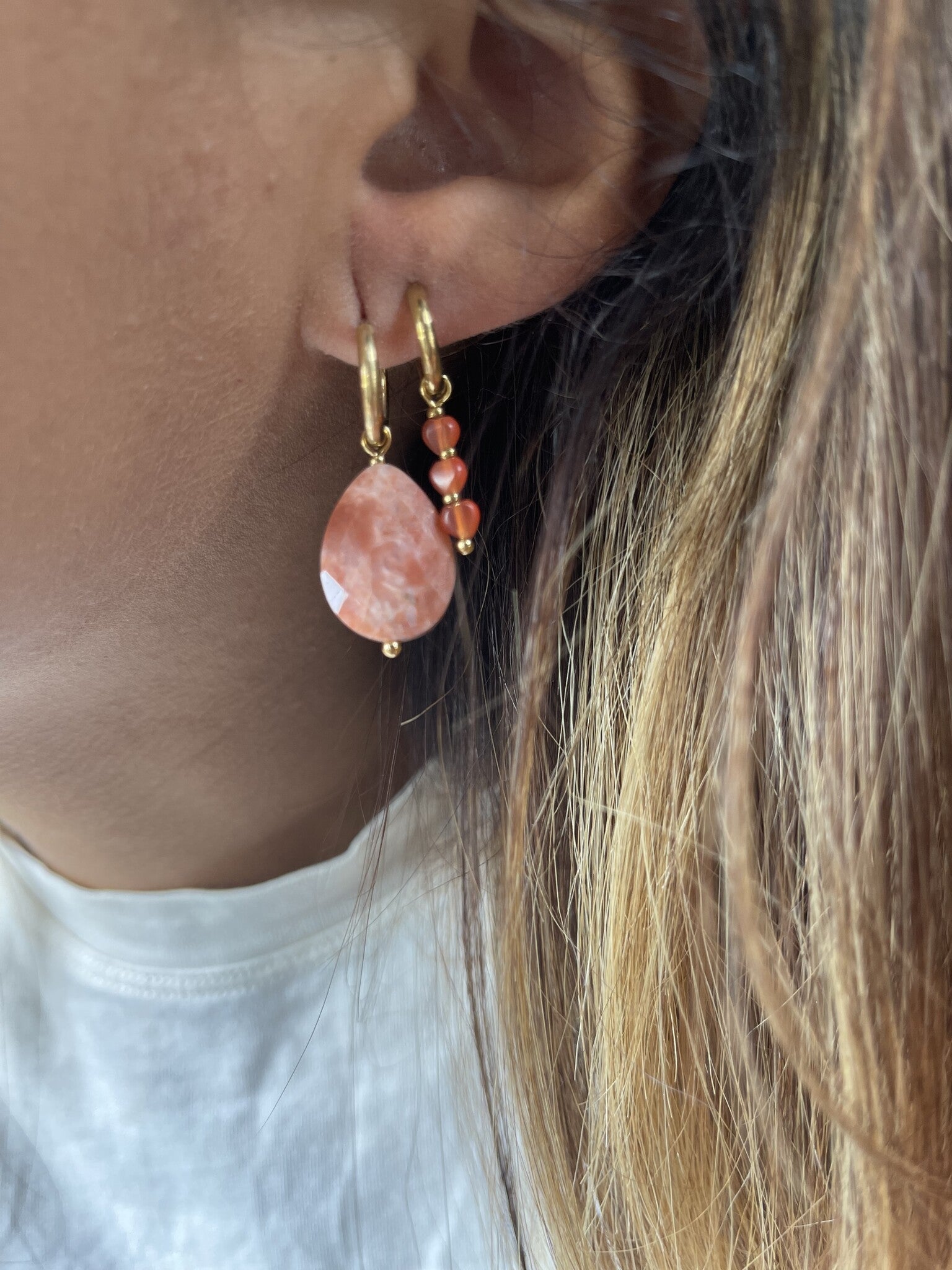 Lieze - Earrings - Natural Stone - Stainless Steel
