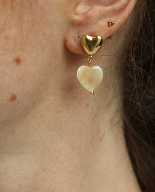 Doppio amore - Orecchini -  Pietra naturale -  Acciaio inossidabile