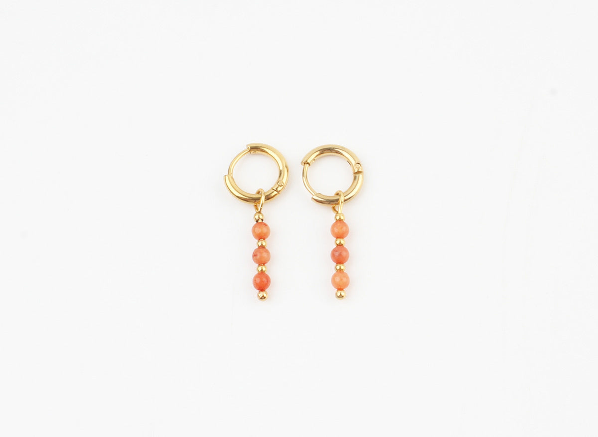 Mon Cheri - Earrings - Natural Stone - Stainless Steel
