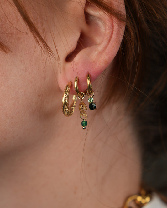 Stone Leaf - Orecchini - Pietra naturale - Acciaio inossidabile